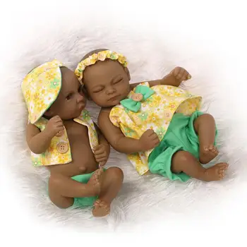 Žavinga Tikroviška Bamblys Bonecas Mergaitė Berniukas 27cm Reborn Baby Doll Juodosios Afrikos Amerikiečių visam kūnui Silikono Bebe Kalėdų Dovanos