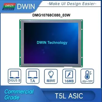 DWIN 8 Colių, 1024*768 Jutiklinio Ekrano Skydelis Platus Žiūrėjimo Kampas Protingas HMI LCD Ekranas Modulis Smart LCM Lengva Sukurti