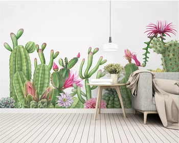 beibehang Šiuolaikinių Aukštos kokybės foto tapetai Rankomis Dažyti Mažų šviežių augalų kaktusas tapetai, fonas, tapetai, sienų ir 3 d