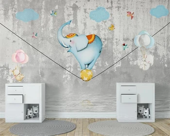 beibehang Pritaikyti šiuolaikinės mados 3d wallpaperHand sudarytas cartoon cirko dramblys vaikų kambario foną namų dekoro