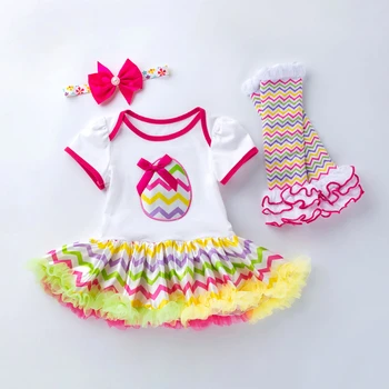Velykinis 0-2Y Baby Girl Dress trumparankoviai Romper naujagimio Rinkinius Princess TUTU Sijonas Gimtadienio 3piece Vaikai Mados Drabužiai