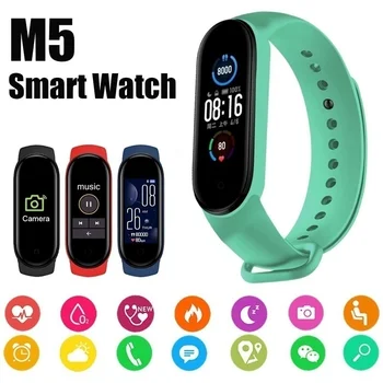 M5 Smart Apyrankę Sporto Siųstuvas Fitneso Pedometer Moterims, Vyrams, Vaikams, Skaitmeninis Riešo Širdies Ritmo Žiūrėti Sveikata Stebėti, Skirta 