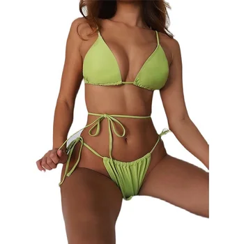 2021 Naujas Žaliai Seksualus Bikini Dviejų Dalių Maudymosi Kostiumėlį Tvarstis Maudymosi Kostiumėliai Moterims, Maudymosi Kostiumą, Moterų Bikini Komplektas