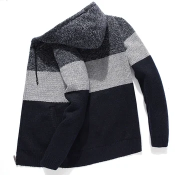 3XL Gobtuvu Sweatercoat Japonija Stiliaus Susiuvimo spalvos ilgomis rankovėmis Vyrams Megztiniai Atsitiktinis Streetwear Harajuku Cardigan Megztiniai Mens