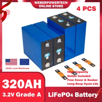 NAUJAS 4-32PCS 3.2 V LiFePO4 320AH Baterija Gilaus Ciklo Akumuliatorius Pack 