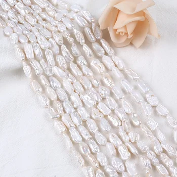 didmeninė Gėlo vandens perlų string 7-10*13-21mm ilgio lazdas biwa nereguliarus baroko gėlo vandens natūralių perlų karoliukų gija
