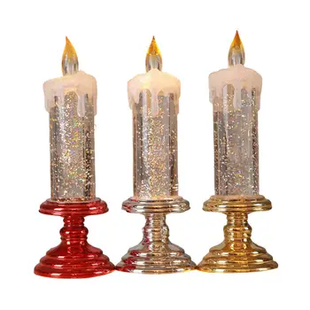 Flameless Žvakė Lentelė Blizgučiai LED Nakties Šviesos Ornamentu Lempos Elektros Žvakė Kalėdos Balkone Patalpų Kambarį