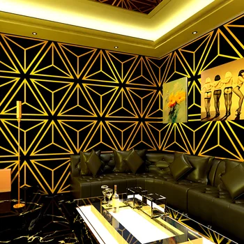 KTV Tapetai Karaoke Salėje Flash Sienų Medžiaga 3D Atspindintis Ypatingą Pledas Geometrinis Modelis Temą Langelio Fono Sienos Tapetai