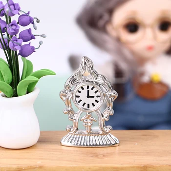 1:12 Miniatiūriniai Lėlių Laikrodis Stalinis Laikrodis Modelis Doll House Dekoro Baldai Žaislas