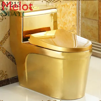 Inodoro de cerámica de spalva dorado, wc, tazón de baño, dragón dorado