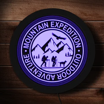 Lauko Nuotykius Kalnų Ekspedicijos Pritaikytą LED Neonas Pasirašyti Pėsčiųjų Apšvietimas, Sienos Ženklas, Kietas Šviesos Alpinistų Dovana