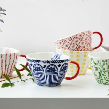 Netaisyklingos formos Šiaurės šalių keramikos puodelis pusryčiai arbatos puodelio pieno virtuvės, biuro technika, valgomojo stalas naujų namų baldai