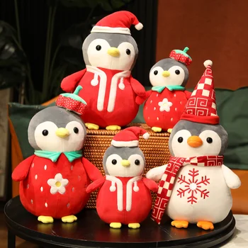 Animacinių Filmų Kalėdų Senį Pingvinas Pliušinis Lėlės Gražių Naujųjų Metų Talismanas Pagalvę Įdaryti Minkštas Cosplay Pingvinas Žaislai, Kalėdų Dovanos