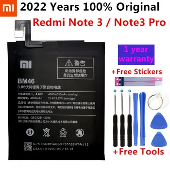 Naujas Originalus BM46 Didelės Talpos 4000mah Mobiliojo Telefono BM46 Baterija Xiaomi Redmi 3 Pastaba note3 Pro/Prime Baterija+Nemokamas Įrankiai