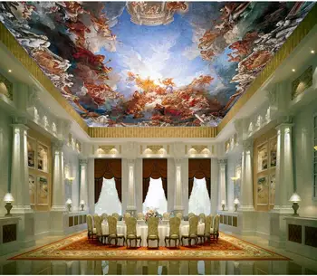 Europos ribų 3D Kambarį Miegamojo Lubų Tapetai Papel De Parede Renesanso lubų tapyba