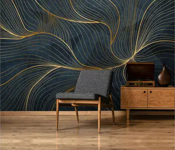 Custom aukso geometrijos 3D Photo Art Tapetai Miegamajame tapetai Kambarį TV, Sofa Backrgound Sienos Popieriaus namų tobulinimas