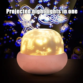 2 In 1 Star Naktį Šviesos Projektorius USB Įkrovimo Projekcija LED Lempa Su 5 Projekcijos, Filmai Vaikams, Miegamojo Namų Šaliai Dekoro