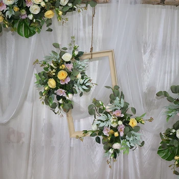 Vestuvių dekoravimas rekvizitai Dirbtinių gėlių foto rėmelis fotografijos fone home hotel prekybos centro sienos freskos sienos kabo