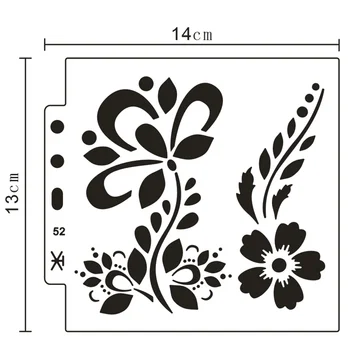 13x14cm Gėlių Pumpurų užrašų knygelė Trafaretai Purškimo Plastiko Pelėsių Shield 