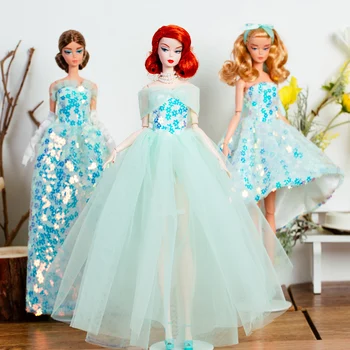 1/6 Mėlyna China Princesė Suknelė Barbie Lėlės Drabužiai Advanced Individualų Komplektus Vestuvių Suknelė 11.5