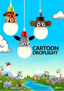 Vaikų Miegamasis animacinių filmų pakabukas šviesos Mokey,Girraf,Zebra led Nakties Šviesos Vaikams droplight