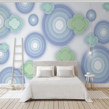 Dekoratyvinės tapetų Mados abstrakčiai laimingas debesis ratas 3d gipso reljefinio fono sienos