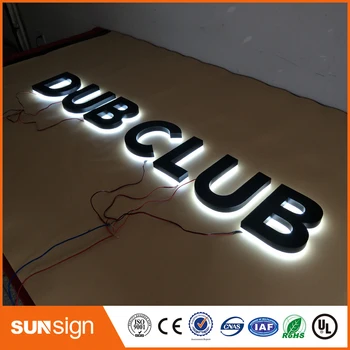 dažytos Nerūdijančio plieno su Apšvietimu ženklų raidžių LED 3D apšviestas Kanalas raidžių ženklus klubas