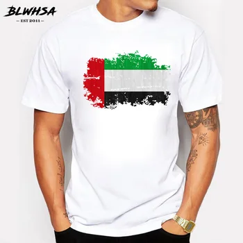 BLWHSA Hipster Nnostalgic stiliaus Jungtinių Arabų Emyratų Atspausdintas T-Shirt Vyrams Berniukas Naujovė vyriški trumpomis Rankovėmis Viršūnes Tees