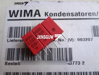 10VNT Originalus WIMA 0.033UF630V P5MM Kino kondensatorius 333/630V Elektrolitinius Kondensatorius 0.033 UF 630V 33NF 333 Raudona